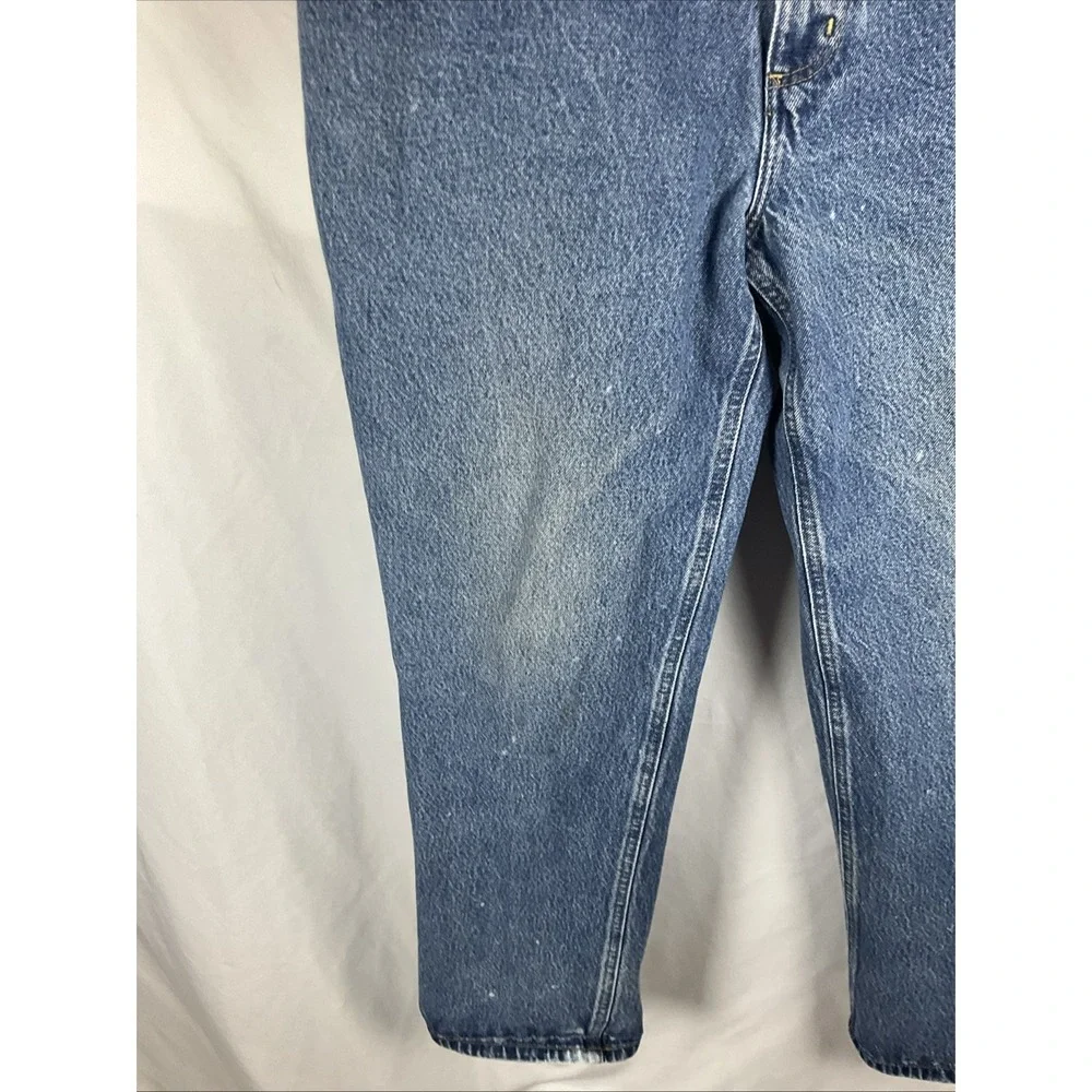 Carhartt Relaxed Fit Jeans Mens 38x30 Blue Workwear Heavyweight Denim Cotton Zip